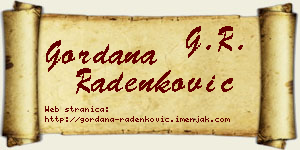 Gordana Radenković vizit kartica